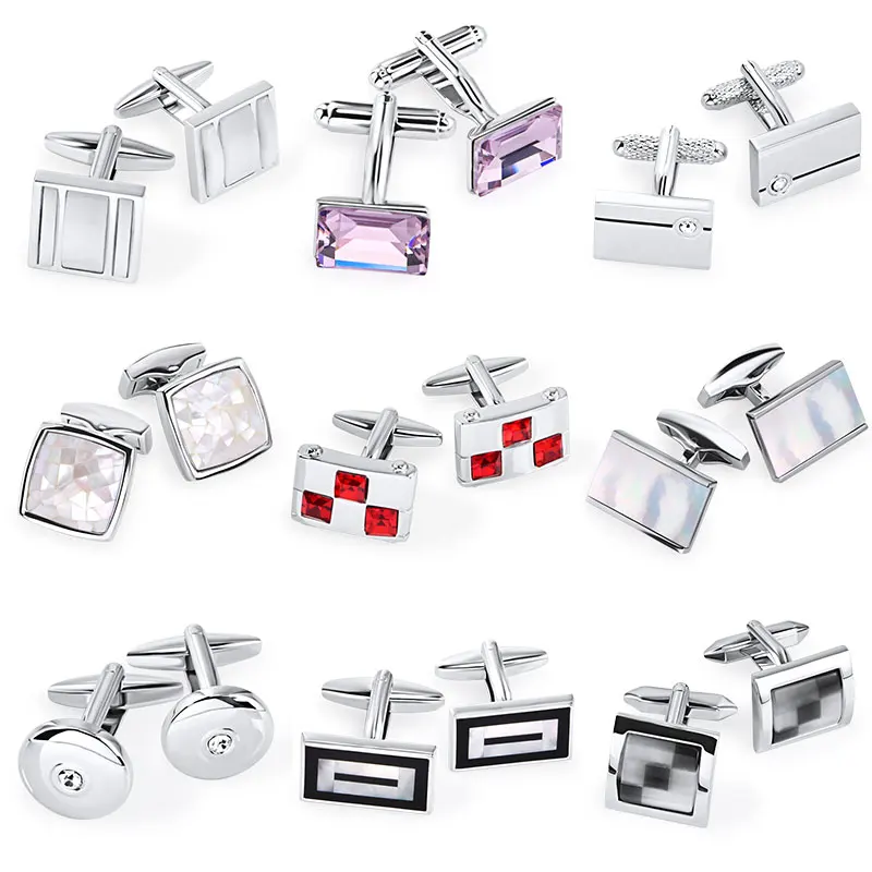 
High Quality Square Wedding Shirt Brand Cuff buttons Luxury Shell Cufflinks for Mens 