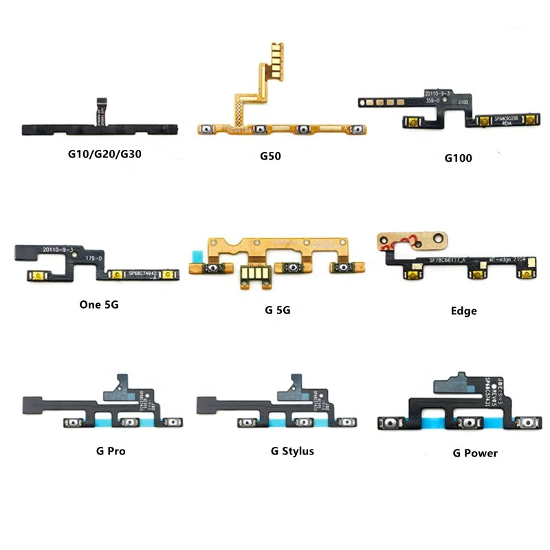 Power On Off Volume Side Button Key Flex Cable For Moto G10 G20 G30 G50 G100 One G 5G G Power Stylus Pro Edge Replacement Parts