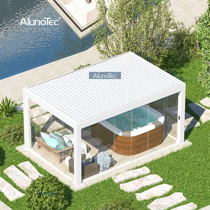 Various Models Reasonable Price Waterproof Aluminum Pergola Pavilion Covers Outdoor with Retractable  Awning Blind