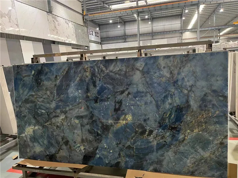 polished blue gem countertop sintered stone porcelain slab marble surface