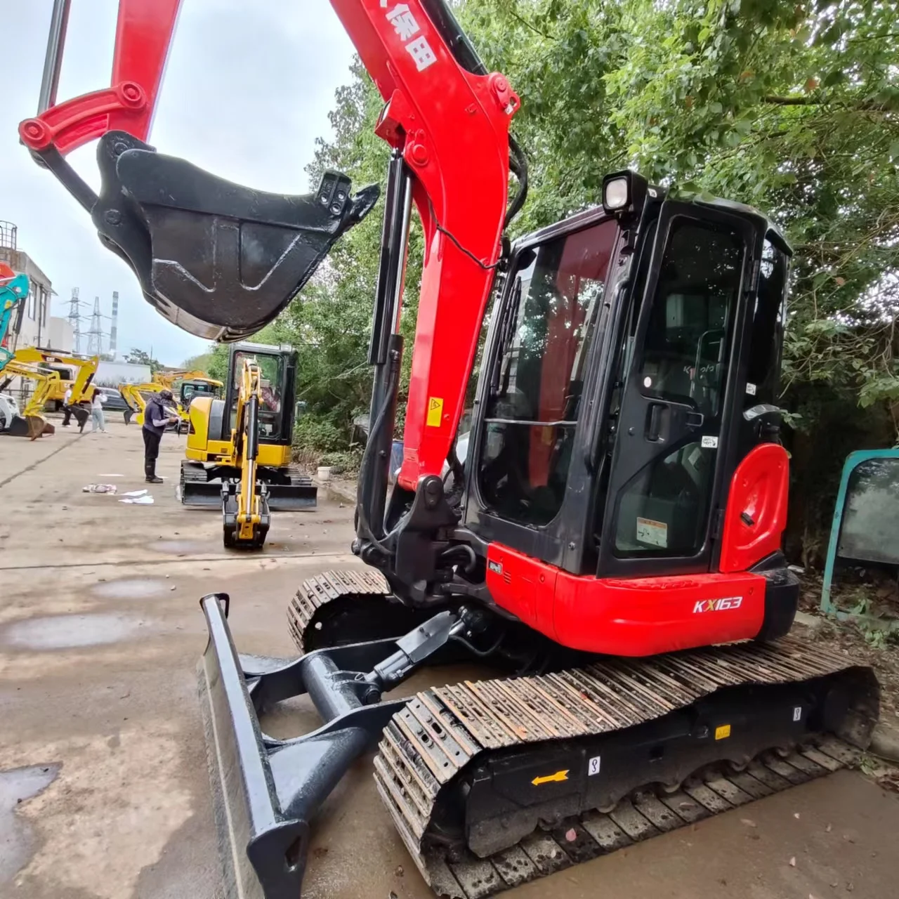 Подержанный оригинальный японский мини-экскаватор KX 163 б/у kobelco с ведром 0 21 кубических метров