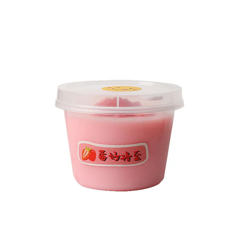 New Design 9oz Disposable PP Plastic Clear Frozen Cup with Lid and Spoon Square Single Wall Yogurt Ice Cream Cupcake Container