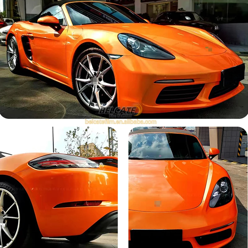 Factory wholesale 1.52*18m Phantom Coral Orange car vinyl stickers wrap Vehicles auto film