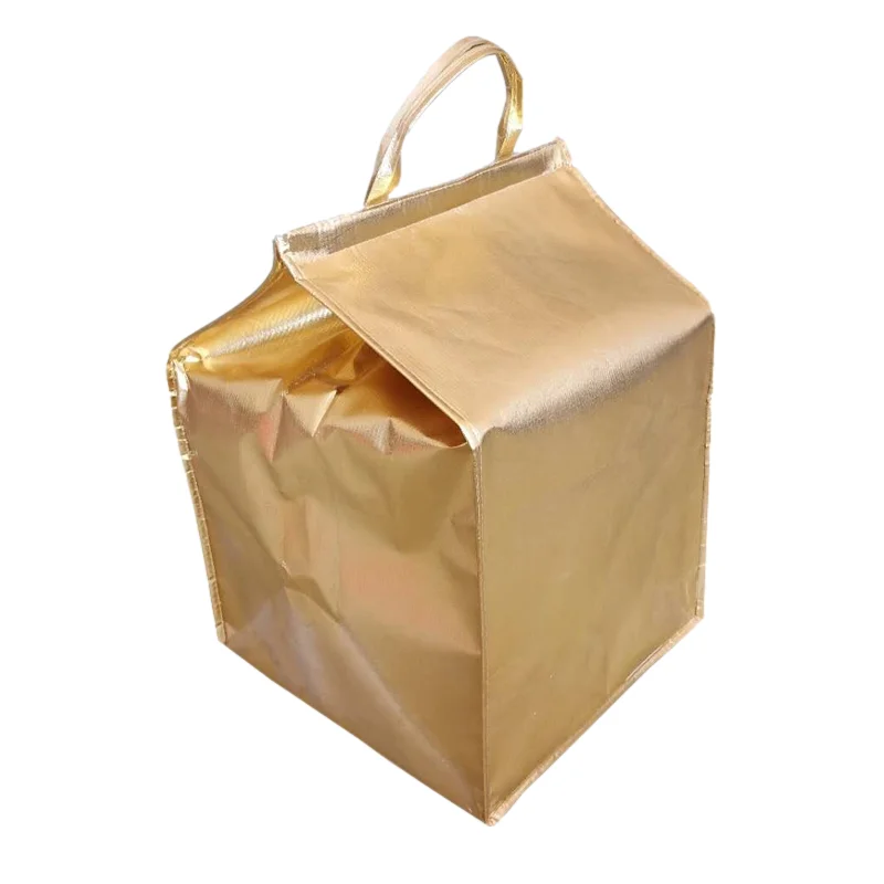 Custom promotional Non-Woven Disposable Aluminium Foil Cake Recycle Eco Thermal Cooler Bag for Food