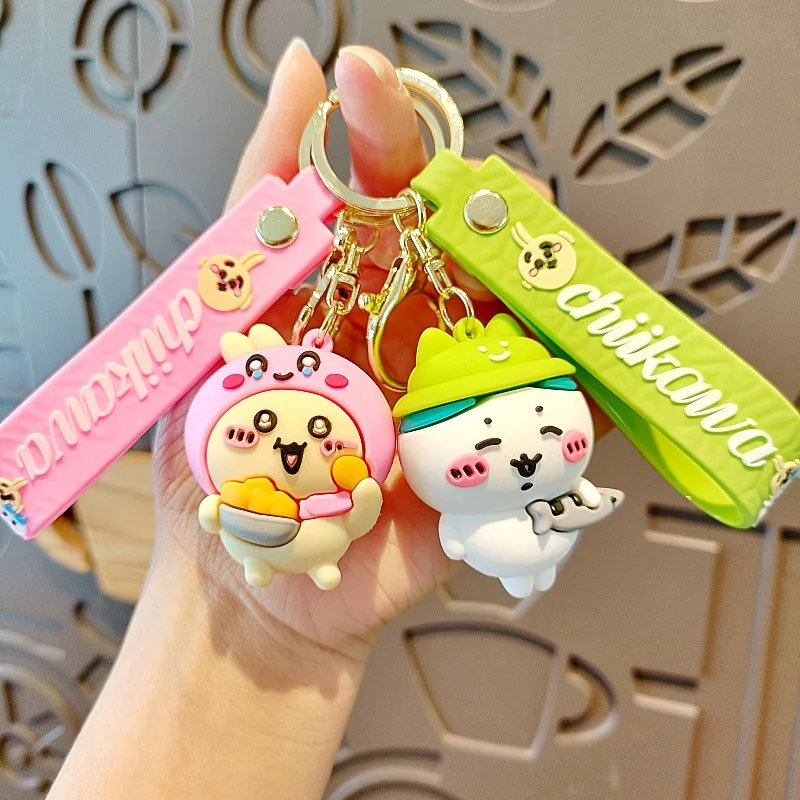 13 Designs Creative Key Chain Anime Chiikawa Cartoon Cute Pendant Pvc Silicone Keychain