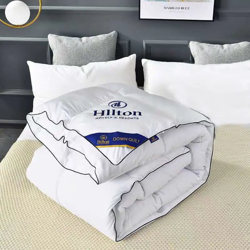 Hotel Luxury bedding cotton Hilton duvet quilt comforter custom logo Queen King