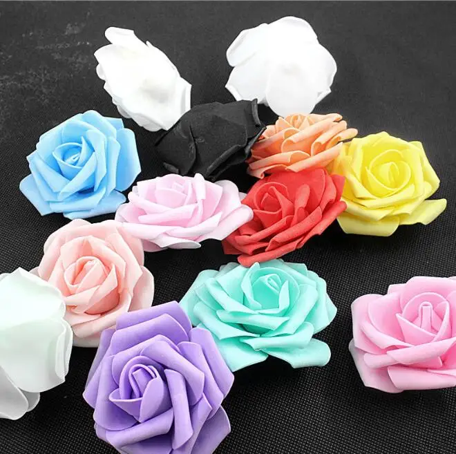 DIY Real Touch 3D Artificial Foam Rose Head Without Stem for Wedding Party Home Decoration