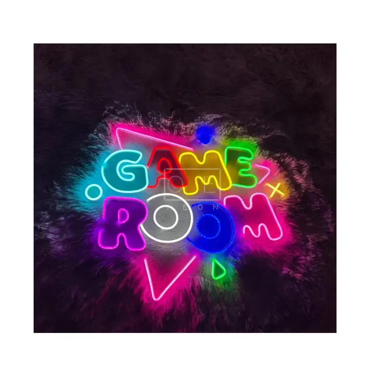 GAME ROOM Neon Sign Custom LED Lights Neon Wall Decoration for Home Bar Party Bedroom Personalized Decoration