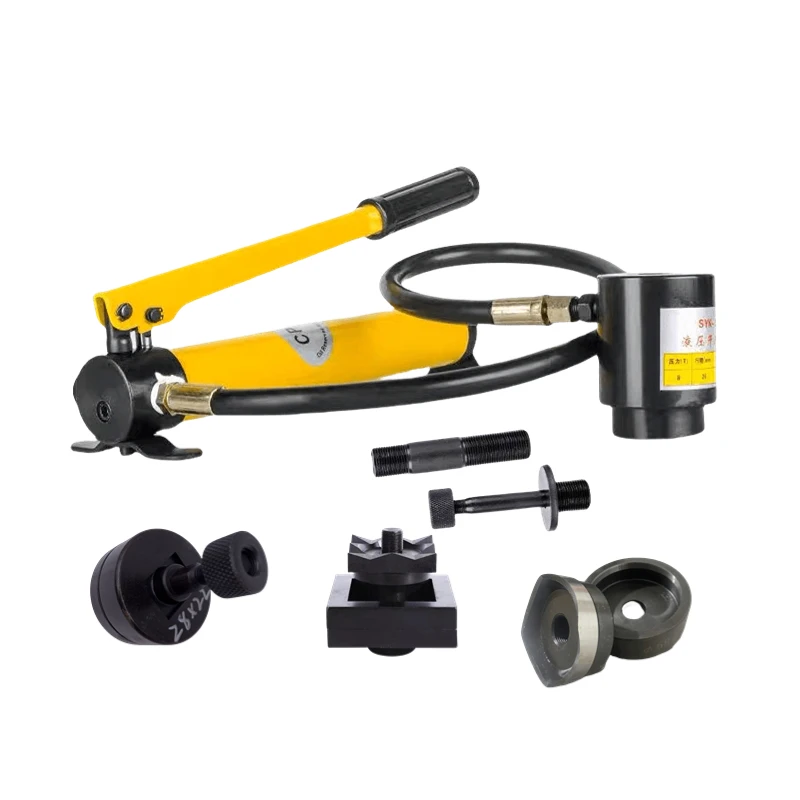 10 Ton Manual  Hydraulic Knockout Punch Driver Tool Kit Electrical Conduit Cutter Set Hand Hole Punh Digger Puncher Tools
