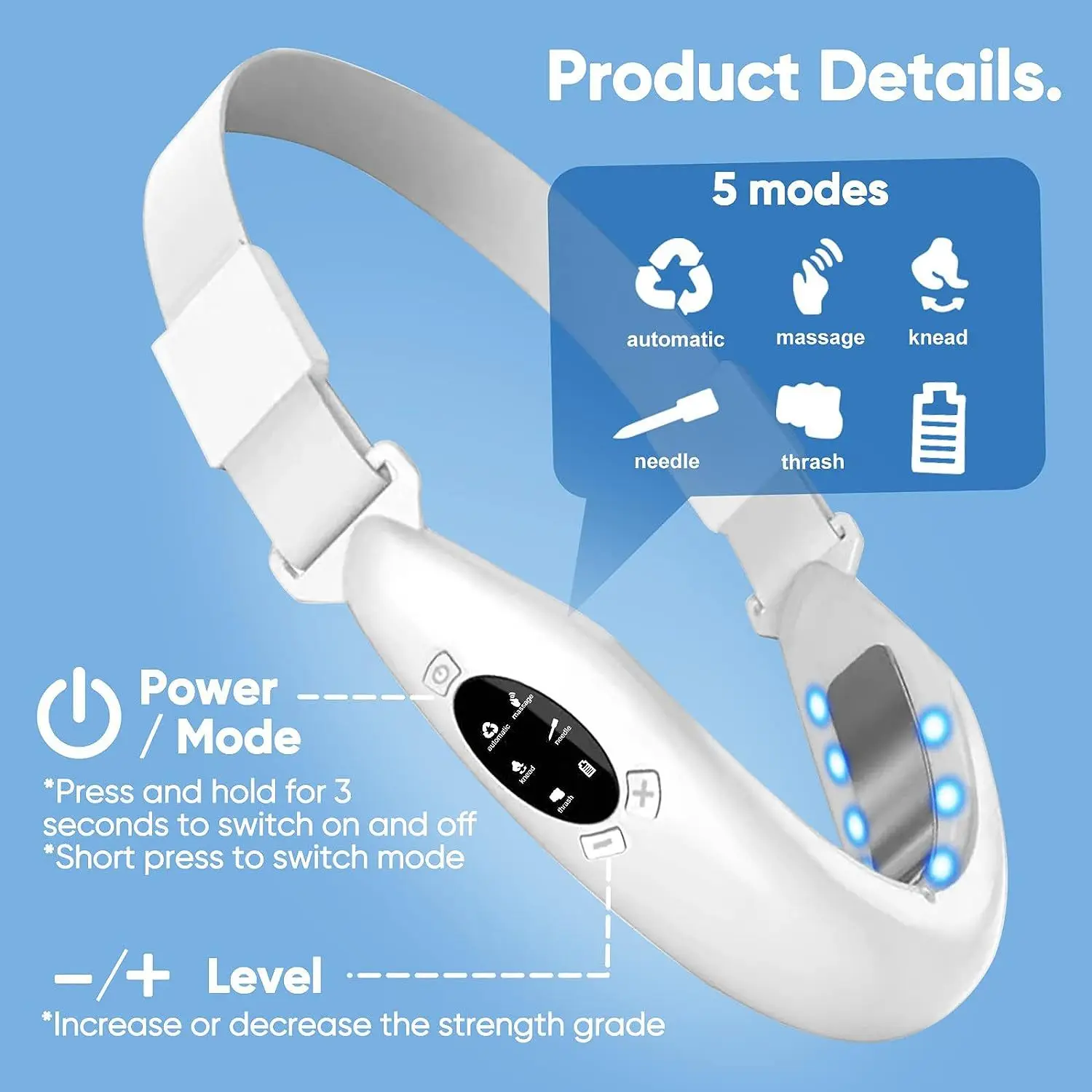 Facial massager anti-wrinkle slimming vibration V face lifting massage double chin reducer face lifting device