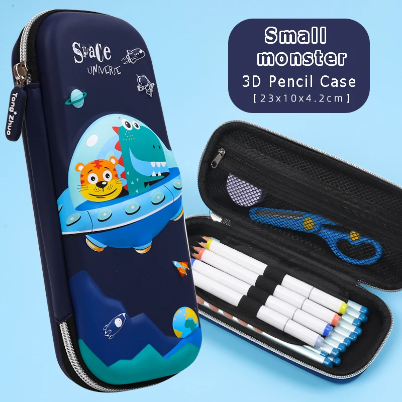 Cute cartoon space men high capacity EVA pencil case