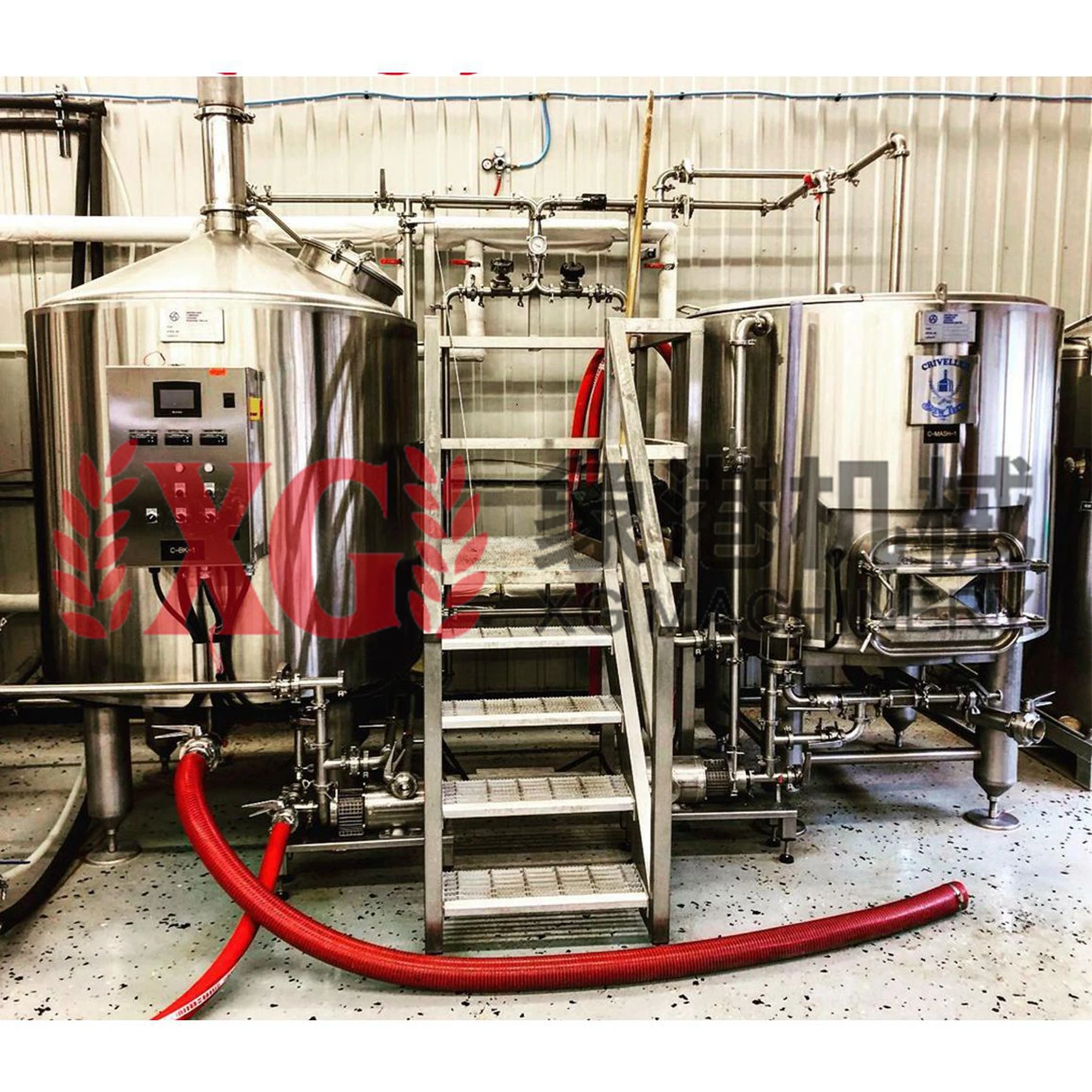 
1800L 18HL 15 BBL SUS304 direct fired manual 2 vessel micro brewery brewing system for sale 