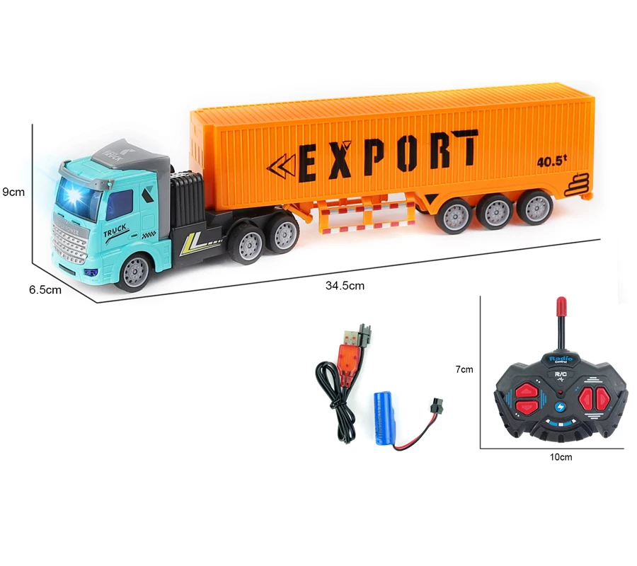 New Arrival 4CH Remote Control Car 1:48 Light RC Container Trailer Car Cheap Container Truck Toy For Kids