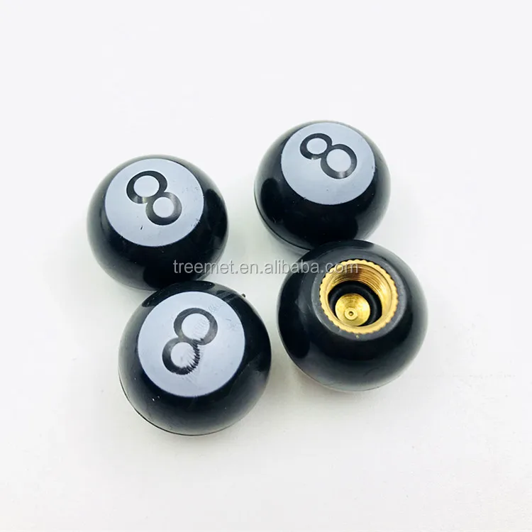 Car Truck Motorcycle Bike 8 ball tire valve stem caps