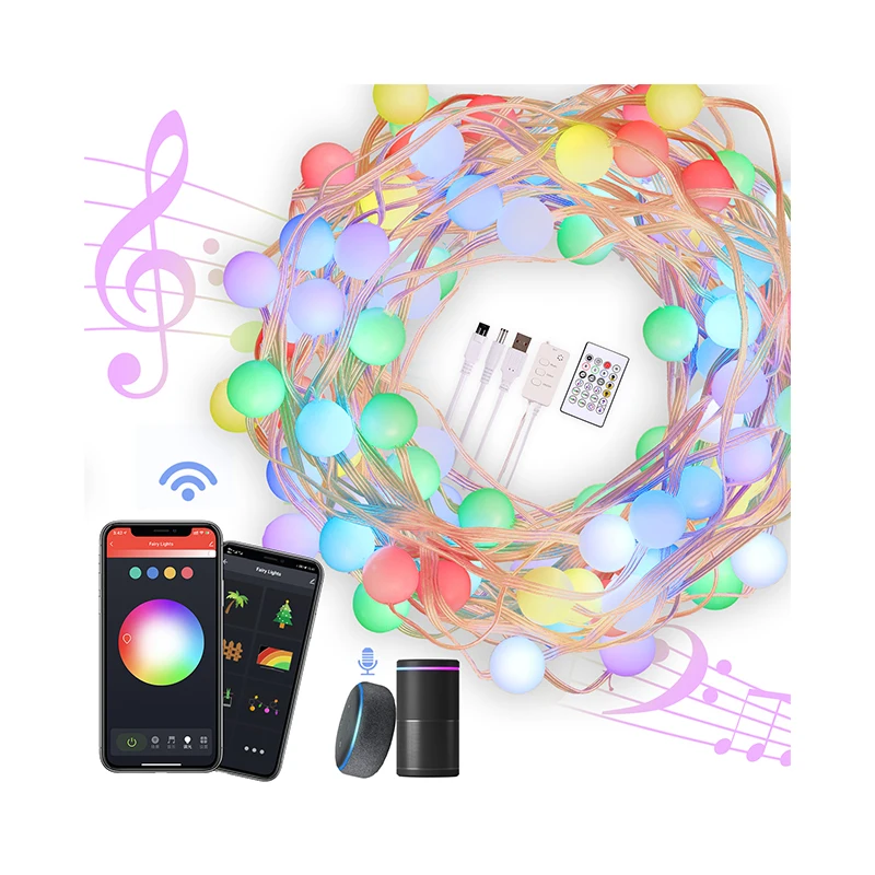 Tuya пульт дистанционного управления на батарейках 8 Режим таймера Строка Led светодиодная гирлянда из медной проволоки