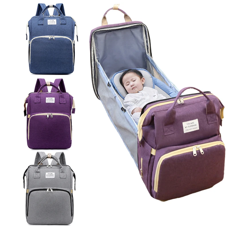 Oxford cloth Diaper Bed Backpack wholesale Diaper bed up to date Mommy bag
