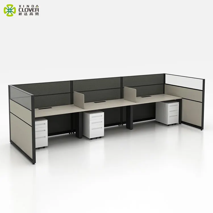 Work station desk offices furniture tables with high partition in Guangdong