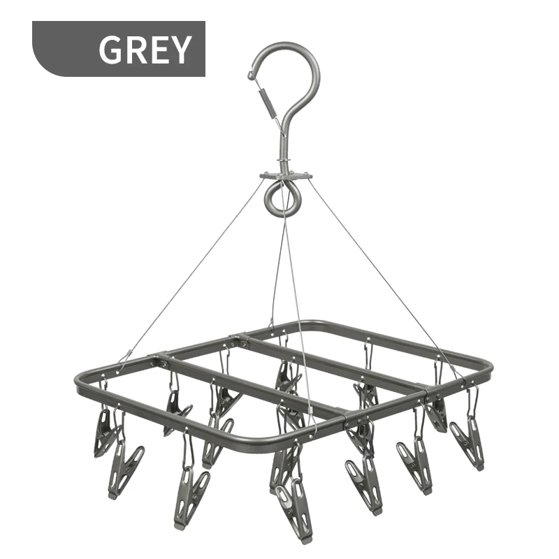 Rectangle Aluminum Metal Hanging Dryer With 16 Clothes Clips