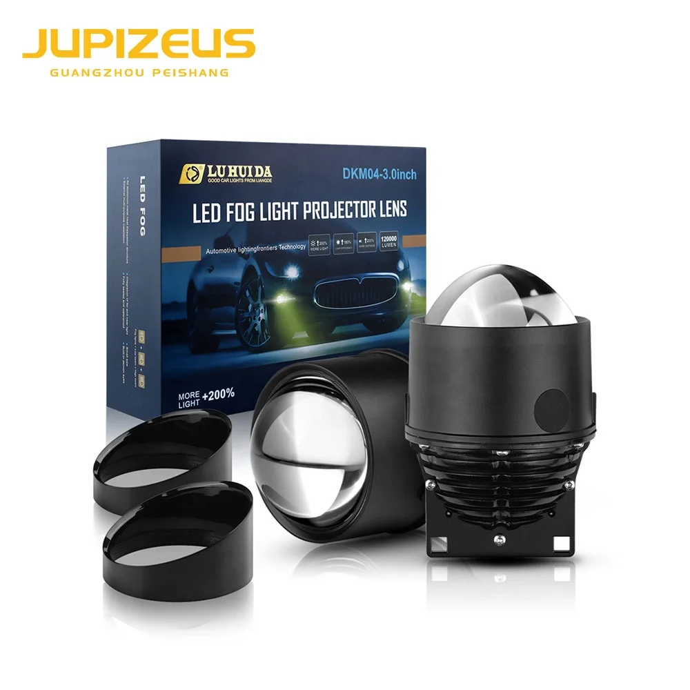 Auto Lighting System 3 Inch Car LED Fog Light High Low Beam 75W Bi LED Projector Lens White Car Headlights