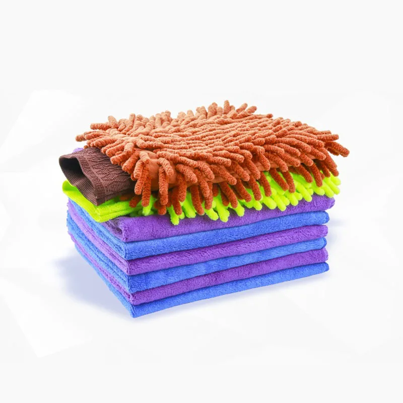 Лидер продаж SPS 2022 тряпичное полотенце из микрофибры перчатки для мытья автомобиля набор инструментов
