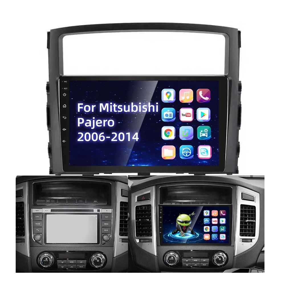 HD multimedia 9 inch car video android 1+16GB navigation wifi car stereo radio for Mitsubishi Pajero 2006-14
