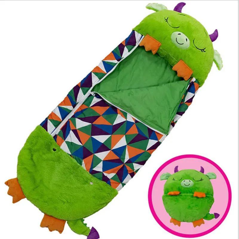 
Free sample Happy Nappers Cartoon Children Camping Throw Pillows Boy Girl Sleeping Bag 