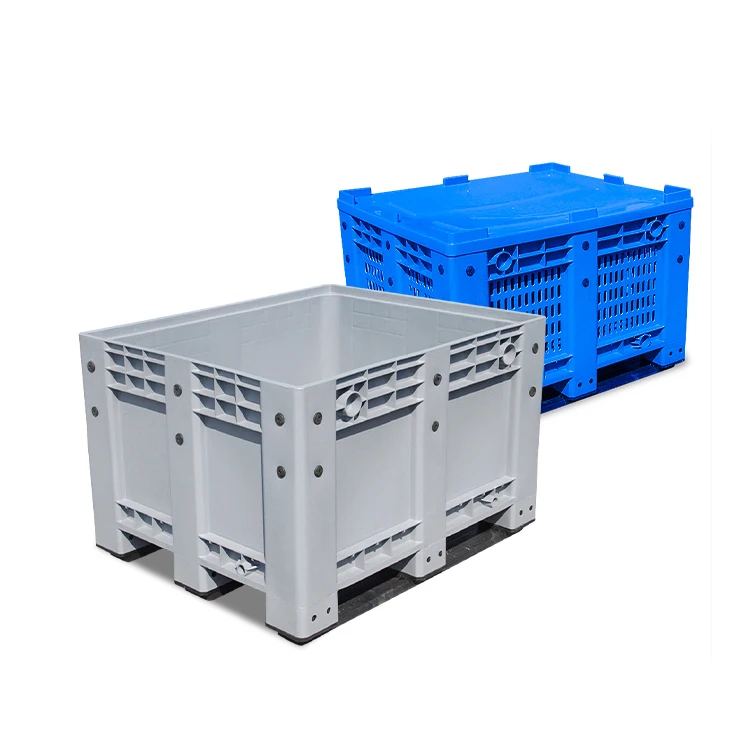 Cheap price 1200x1000x760 mm Dynamic Load 1000kg Solid Mega Container Bin Stacking Plastic Pallet Box for sale