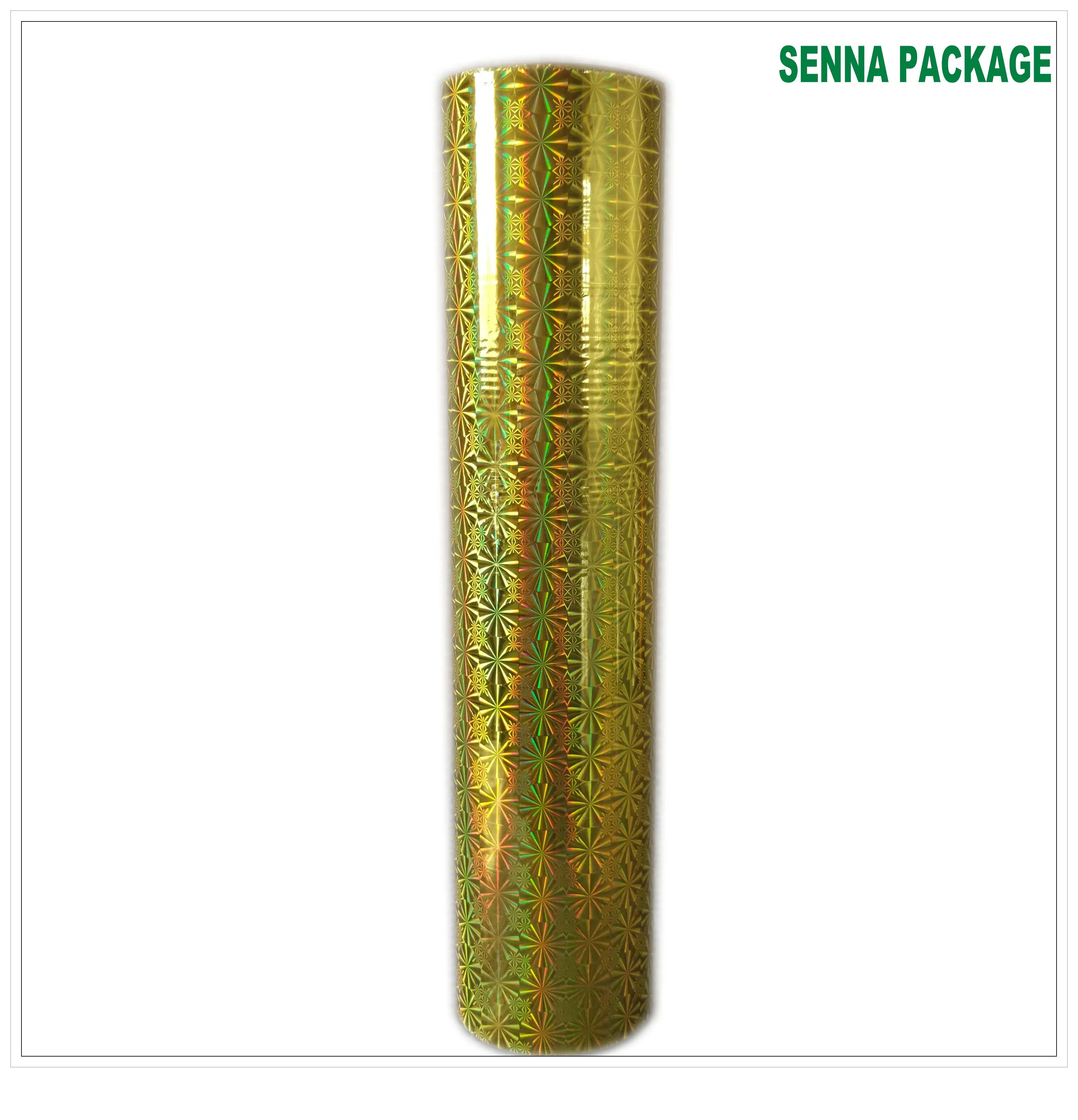 China Film Supplier Bopp Metalized Holographic Thermal Hot Roll With Glue