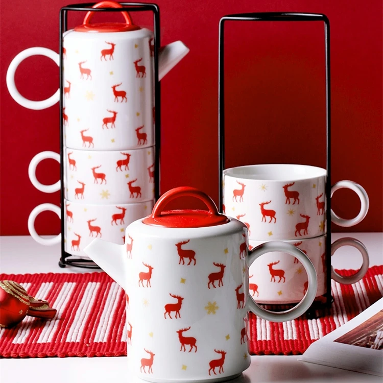 LEXI China supplier factory direct wholesale housewares 2020 hot new products customized porcelain teapot  for christmas
