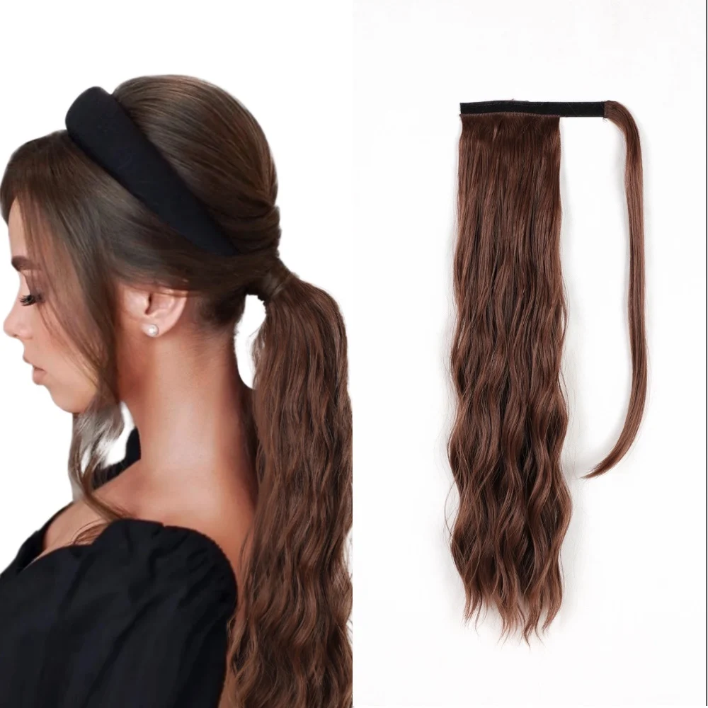 Meiwei New Loose  Weave Ponytail Long Remi High Synthetic Ponytails  Hair Accessories Wrap Around Ponytail