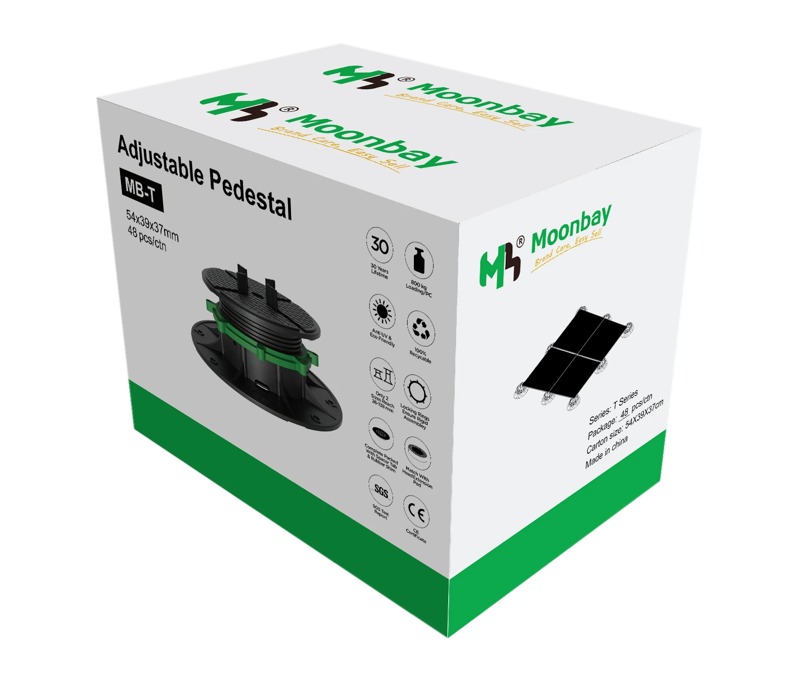 Wood plastic composite decking pedestal adjustable plastic pedestal for decking tiles