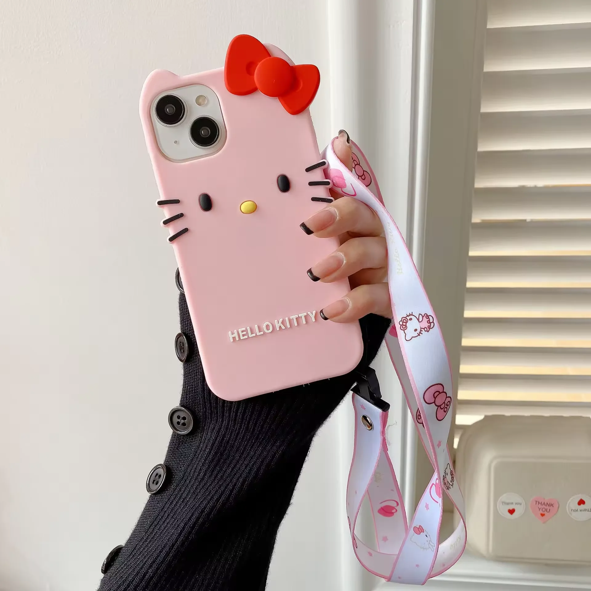 2025 New Sanlio Kt cat Cute Phone Case for iPhone 16 15 14 13 12 11 Pro Max XR XS Max 7 Plus Y2K Creative Silicone Soft Cover