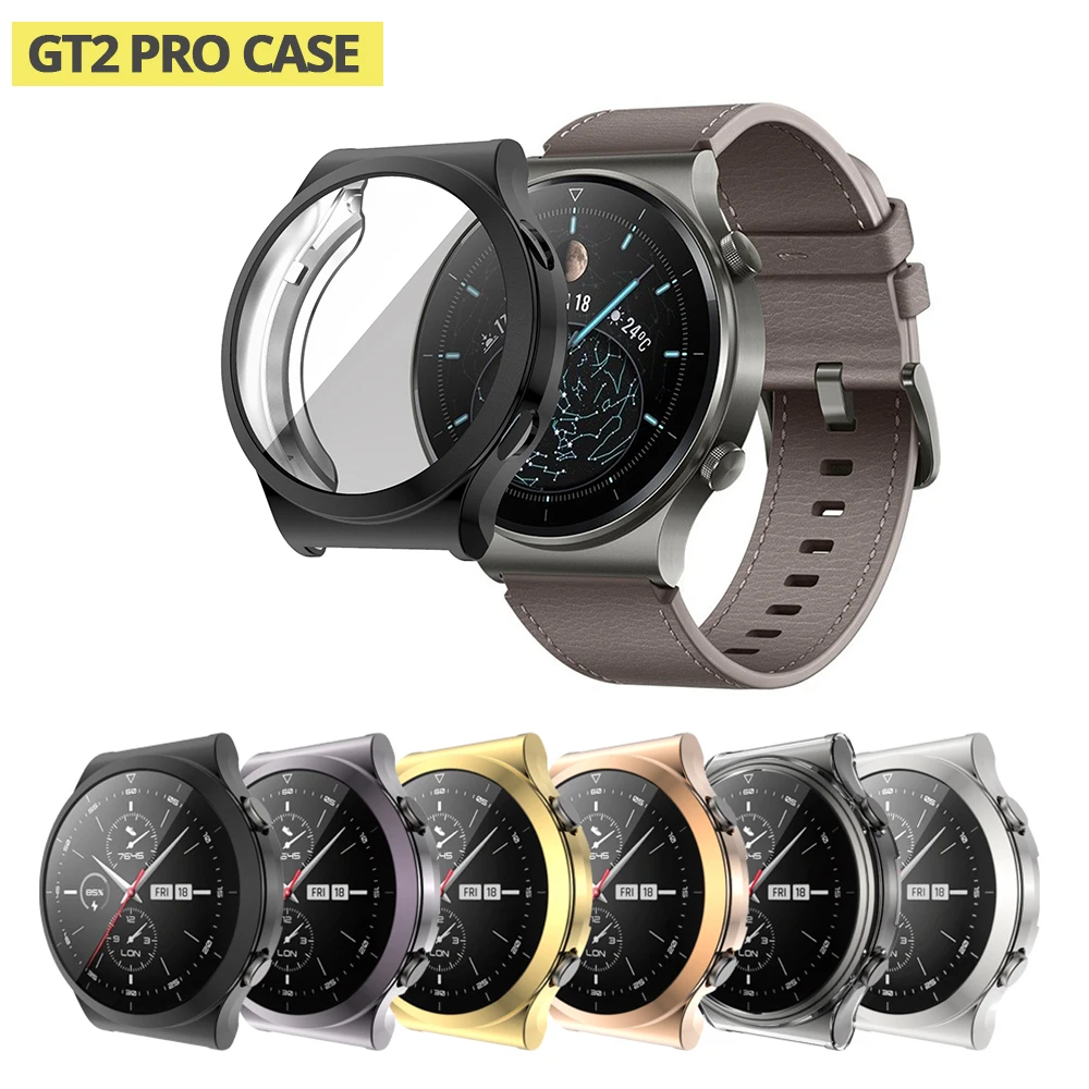 Lianmi Silicone Case for Huawei GT 2 Pro Tpu Full Protector Hd Screen Protective Watch Cover Bumper Case for Huawei Gt 2 Pro