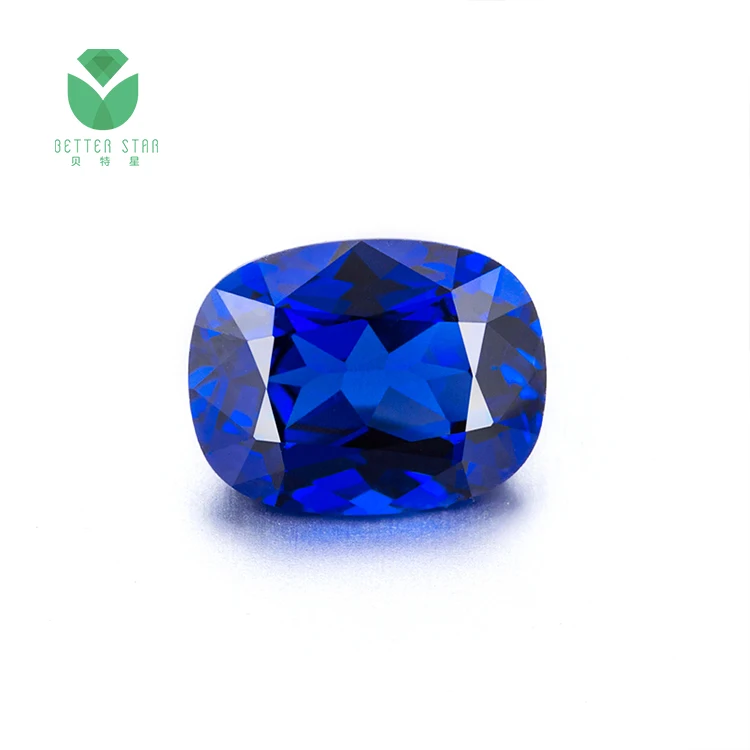 High QUality Cushion Shape Lab Grown Sapphire Gemstone 1-5 Carat Loose Lab Gemstone Blue Gemstone Market Prices