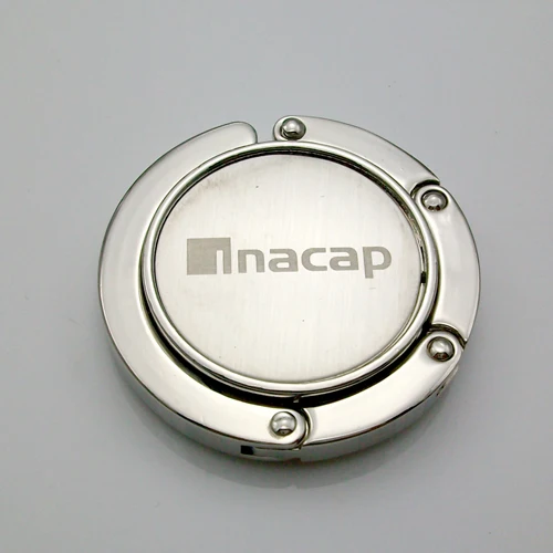 Promotion Folding Purse Bag Hanger Customized Logo Adjustable Square or round Shape Alloy Zinc Material for Handbags Handles