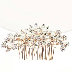 Hot wedding bridal hair accessories  Gold color and Rose Gold color Zinc alloy hair  comb