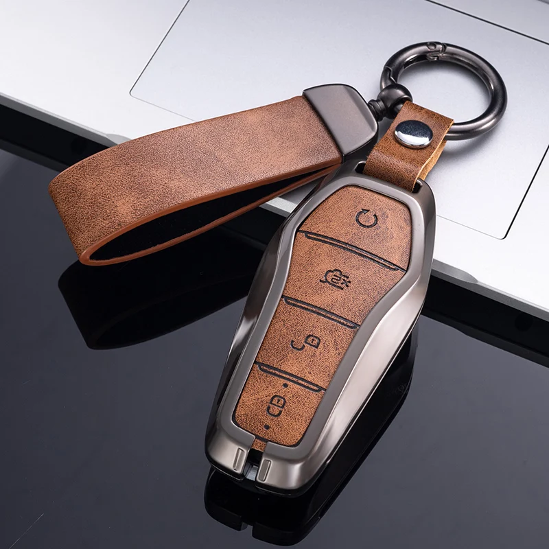 Lightweight But Strong New Design Leather Car Accessories Interior Decoration Car Key Cover Case For BYD Atto 3 Dolphin E6 T3