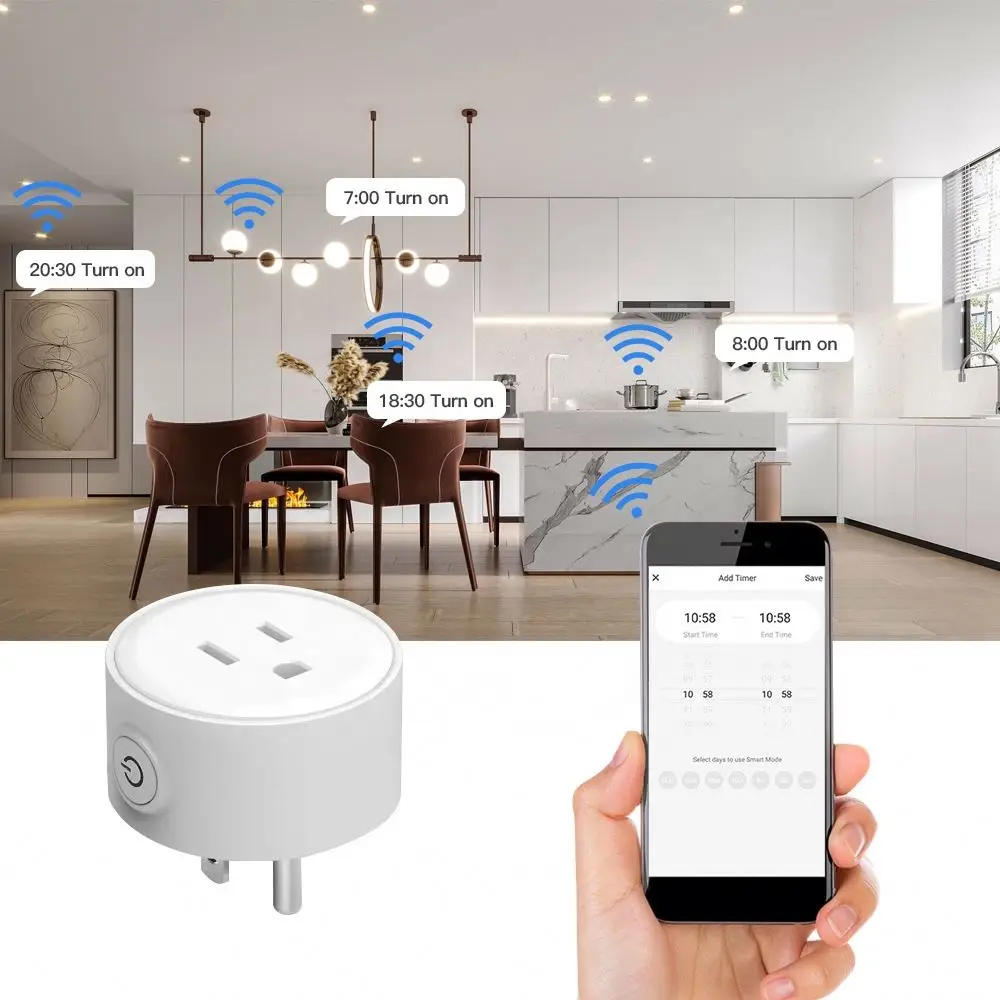 KOALA Smart Socket US EU 16A WiFi Smart Plug Power Socket Alexa Google Home Voice Control Socket for tuya Smart Life app