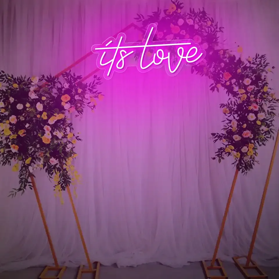 Wholesale flexible custom neon light acrylic rgb lights wedding neon letter led its love neon sign for decorations