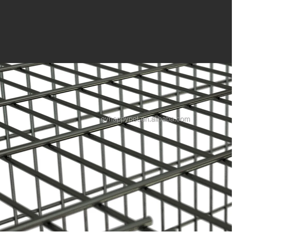 Manufacturer Supply Black Metal Mesh Pet Dog Cage, Durable Foldable Dog Crate