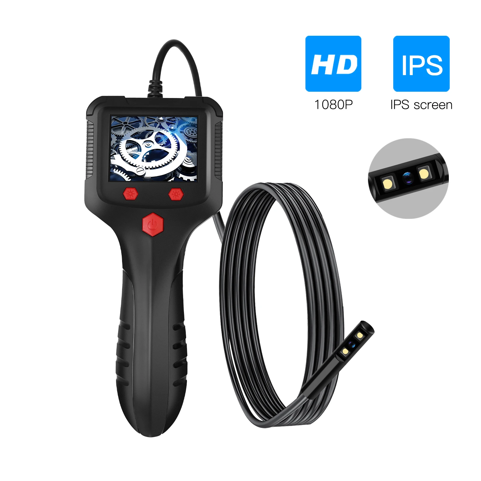New breakthrough 50meters borescope rigid industrial endoscope camera 2.4 inch screen pipe inspection video endoscope camera
