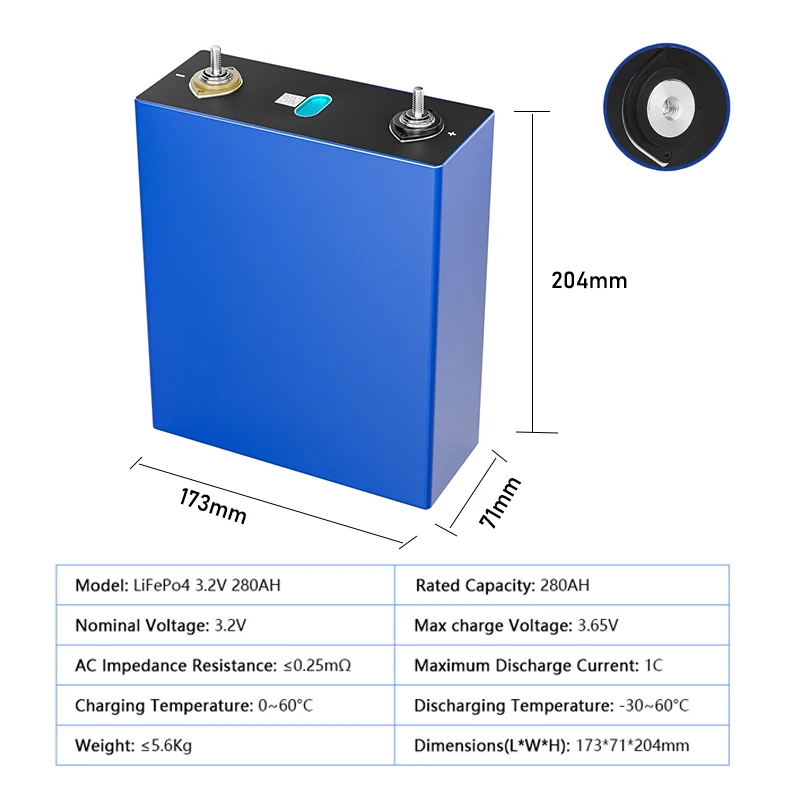 Shenzhen Basen Lifepo4 Battery 3.2v 280Ah Lithium Ion Batteries Lf280k Eu Stock Prismatic Grade A Cells Lifepo4 280Ah