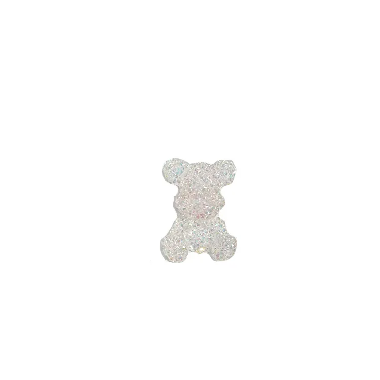 Colorful resin accessories cartoon full diamond  bear nail charms DIY   phone case hair clip and hair accessories