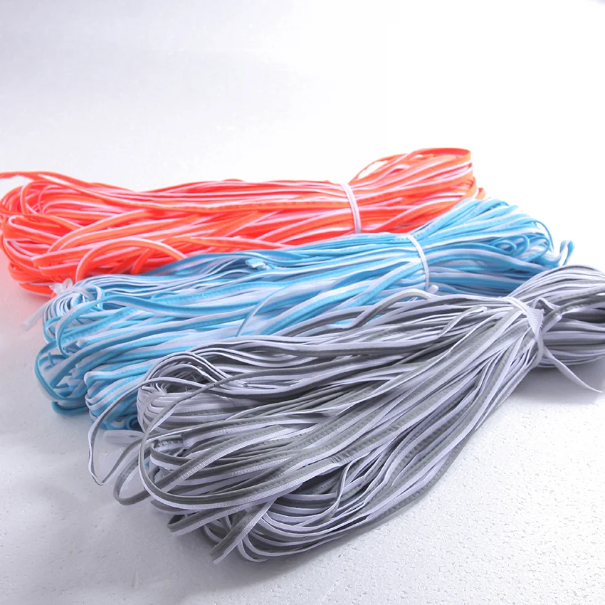 High Conspicuous Glowing Reflective piping rope/multicolored reflective woven cord sew on