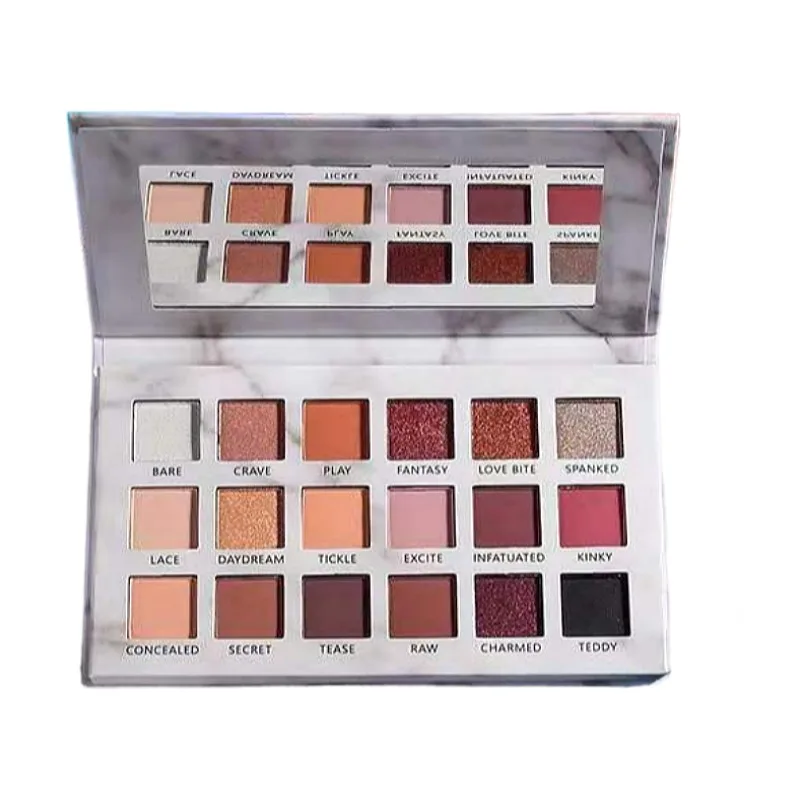 Cosmetics own brand OEM Shimmer Waterproof palette 18 color eye shadow