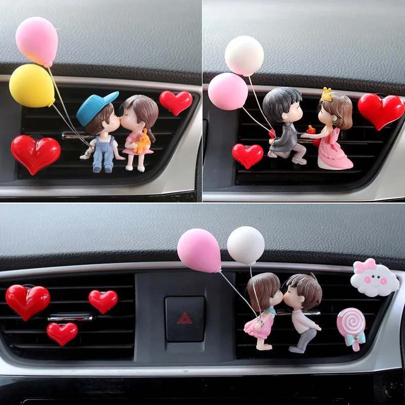 Cartoon Character Doll Cute Couple Balloon Air Conditioning Outlet Perfume Clip Car Freshener Air Perfume Car Ornaments