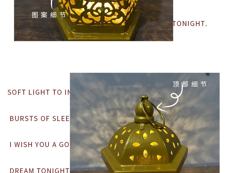 Iron art hollowed out wind lamp lamp Moroccan decorative ornaments atmosphere surrounding props