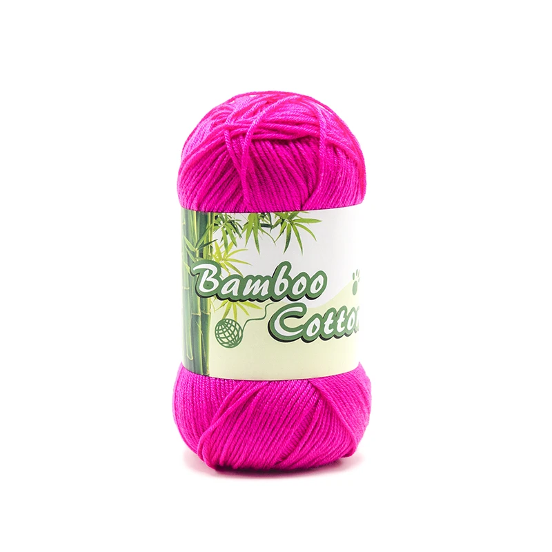 Crochet Knitwear Blended Yarn Bamboo Cotton Yarn Natural