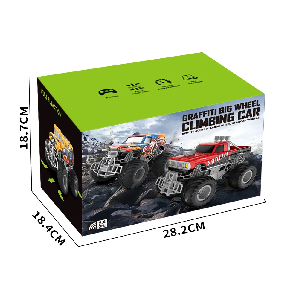 Hot-selling 2.4G Remote Control road Climbing Graffiti Monster Pickup Remote Control Car Model Children Electric Toy Wholesale