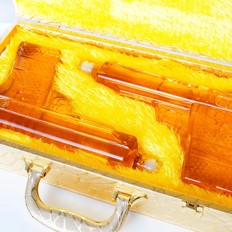 novel design drinking glass liquor bottle Pistol Gun glass wine decanter